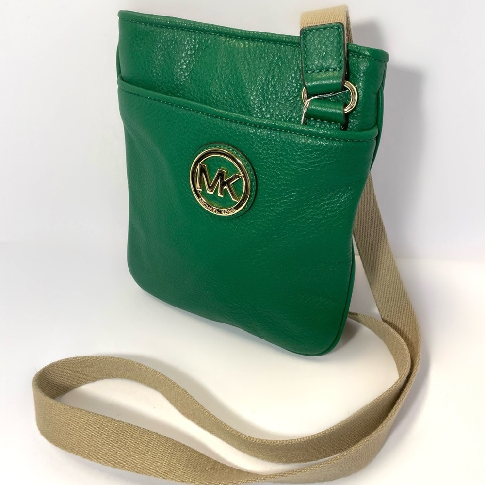 Michael Kors Green Leather Crossbody Bag